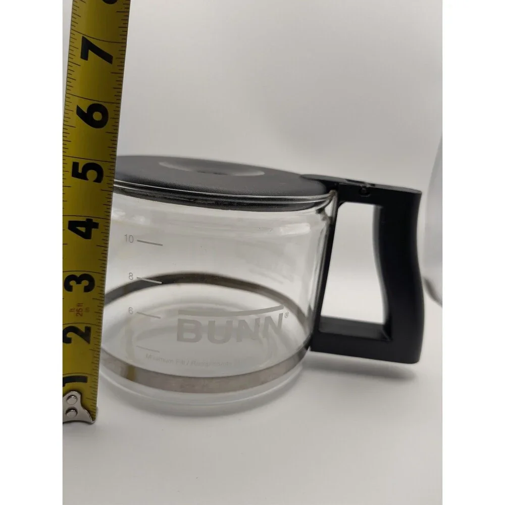 BUNN Glass Coffee Maker Carafe with Lid, Black Handle, Clear/Black
